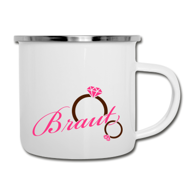 Hochzeit Emaille Tasse - Braut