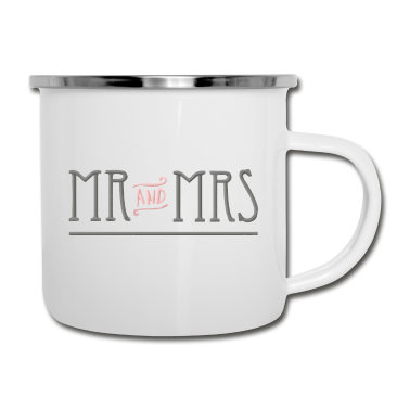 Hochzeit Emaille Tasse - Jubiläumsgeschenk Herr und Frau haben gerade geheiratet