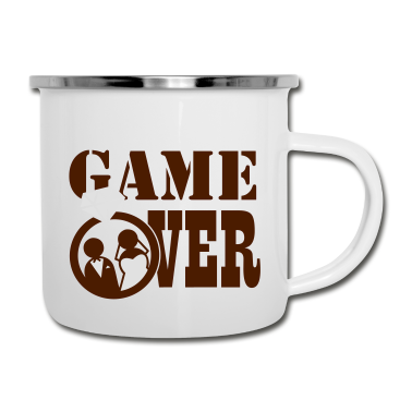 Hochzeit Emaille Tasse - Game Over