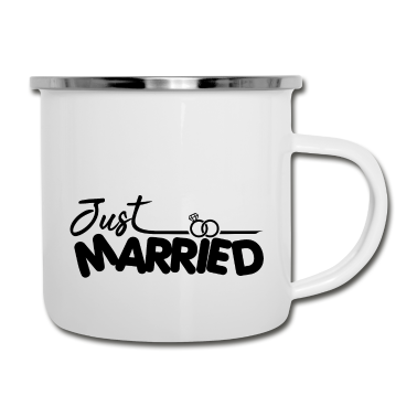 Hochzeit Emaille Tasse - just married - Hochzeit - gerade verheiratet
