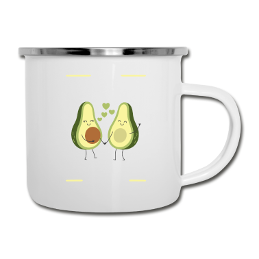 Hochzeit Emaille Tasse - 10 Jahre verheiratet Avocado 10. Hochzeitstag