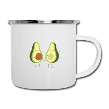 Hochzeit Emaille Tasse - 20 Jahre verheiratet Avocado 20. Hochzeitstag