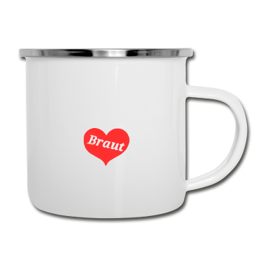 Hochzeit Emaille Tasse - Junggesellenabschied mit Herz