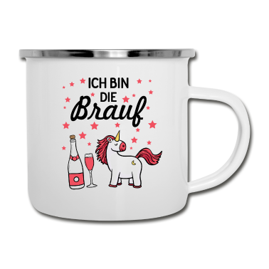 Hochzeit Emaille Tasse - Braut Geschenk Hochzeit Ehe