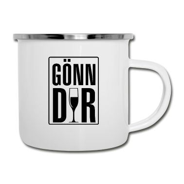 Hochzeit Emaille Tasse - Junggesellinnenabschied mit Sekt und Champagner