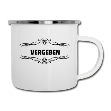 Hochzeit Emaille Tasse - vergeben