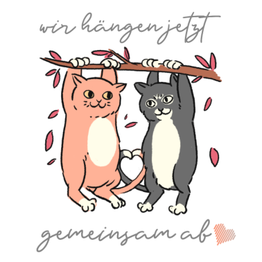 Motiv Paar Katzenliebhaber Hochzeit im siebten Himmel