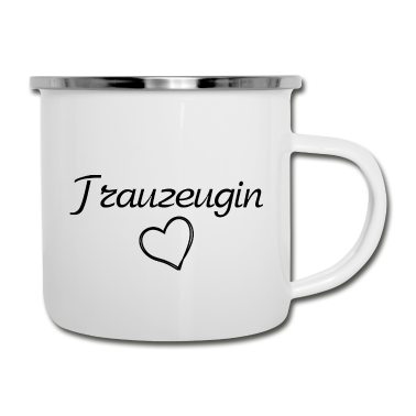 Hochzeit Emaille Tasse - Träuzeugin Hochzeit Liebe Herz Geschenk