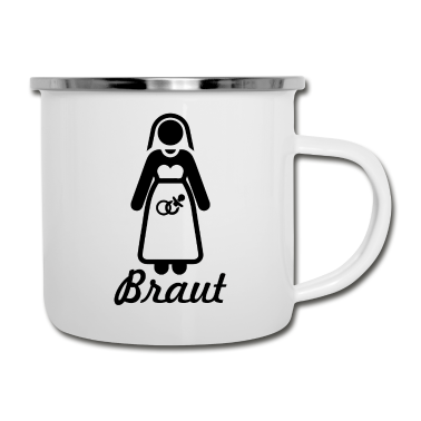 Hochzeit Emaille Tasse - Braut Geschenk Junggesellin Paar Hochzeit Ehe