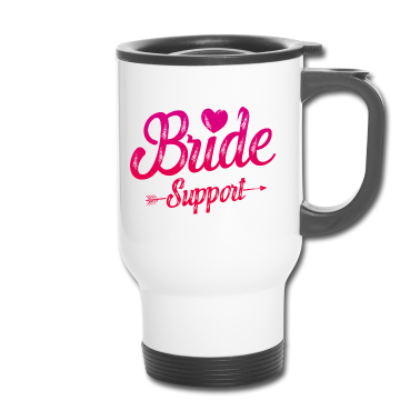 Hochzeit Thermobecher - Braut Support Herz Team Junggesellinnen