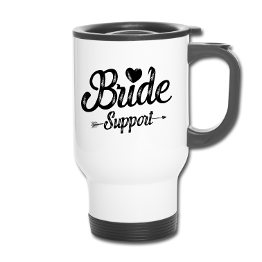 Hochzeit Thermobecher - Braut Support Herz Team Junggesellinnen