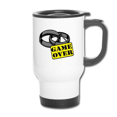 Hochzeit Thermobecher - JGA Ehe Schild game over ...+