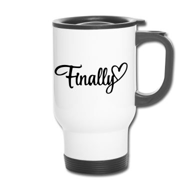 Hochzeit Thermobecher - finally wedding Party Hochzeit Mr & Mrs Herz