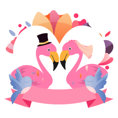 Motiv Flamingo - Pink Flamingos Hochzeit Vögel Geschenk