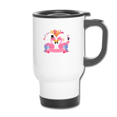 Hochzeit Thermobecher - Flamingo - Pink Flamingos Hochzeit Vögel Geschenk