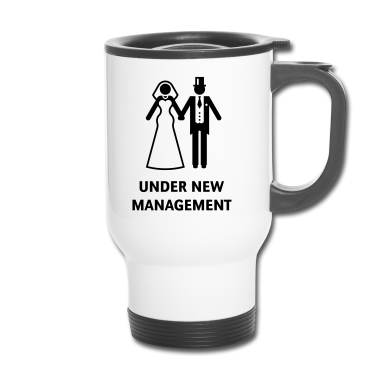 Hochzeit Thermobecher - Under New Management (Polterabend, JGA, Hochzeit)