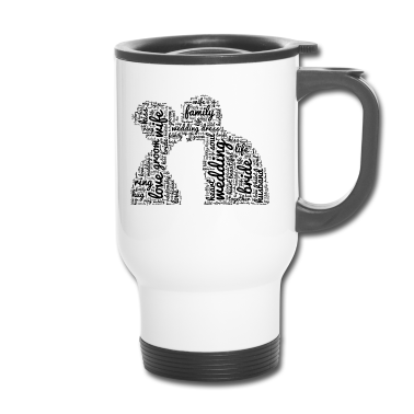 Hochzeit Thermobecher - Küssendes Paar Hochzeit Liebe Braut Bräutigam Kuss