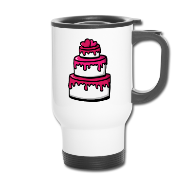 Hochzeit Thermobecher - Hochzeitstorte Pink Geschenkidee - Herzen