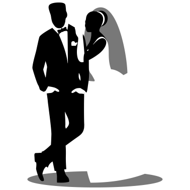 Motiv Coole Pose mit Braut und Bräutigam / Brautpaar