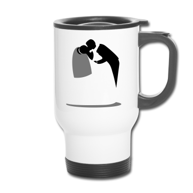 Hochzeit Thermobecher - Romantische Kuss Pose von Braut und Bräutigam