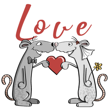 Motiv Love Hochzeit Mäuse - Liebe - Brautpaar - Heiraten