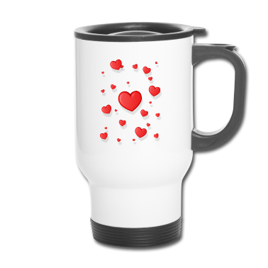 Hochzeit Thermobecher - Herzen Heart Valentinstag Valentine's day Hochzeit