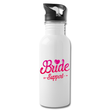 Hochzeit Trinkflasche - Braut Support Herz Team Junggesellinnen