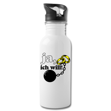 Hochzeit Trinkflasche - ja ich will .../+