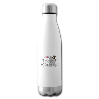 Hochzeit Trinkflasche - Fröhliche Katzen Braut und Bräutigam Hochzeit