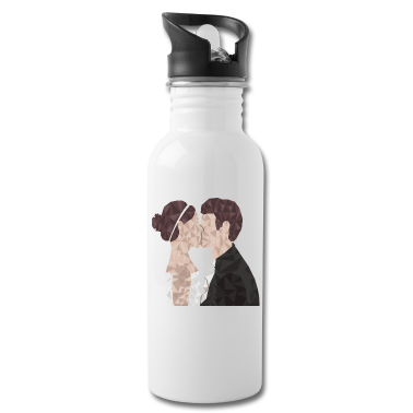 Hochzeit Trinkflasche - Frisch Verheiratet - Ehepaar im Low Poly Style
