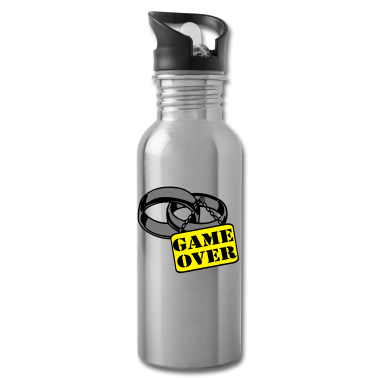 Hochzeit Trinkflasche - JGA Ehe Schild game over ...+