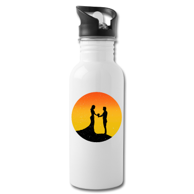 Hochzeit Trinkflasche - Ehepaar Sonnenuntergang Silhouette Geschenk