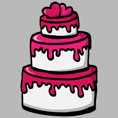 Motiv Hochzeitstorte Pink Geschenkidee - Herzen