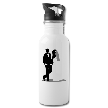 Hochzeit Trinkflasche - Coole Pose mit Braut und Bräutigam / Brautpaar