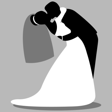 Motiv Romantische Kuss Pose von Braut und Bräutigam