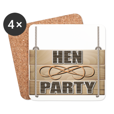 Hochzeit Untersetzer - Hen Party rustikale Hochzeitsfeier Zeichen