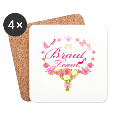 Hochzeit Untersetzer - Braut Team - Blumenstrauß für die Hochzeitsfeier