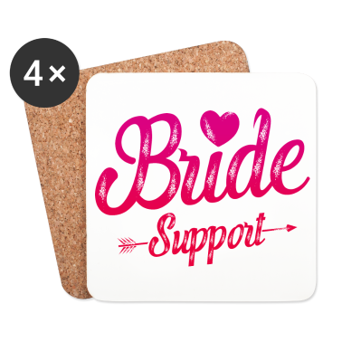 Hochzeit Untersetzer - Braut Support Herz Team Junggesellinnen