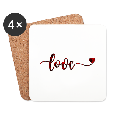 Hochzeit Untersetzer - Love-Herz-Schriftzug