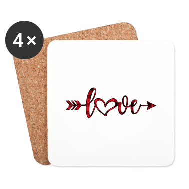 Hochzeit Untersetzer - Love-Herz-Schriftzug