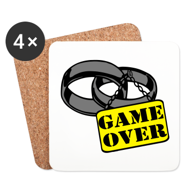 Hochzeit Untersetzer - JGA Ehe Schild game over ...+