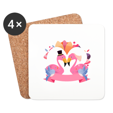 Hochzeit Untersetzer - Flamingo - Pink Flamingos Hochzeit Vögel Geschenk