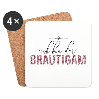 Hochzeit Untersetzer - Bin der Bräutigam JGA Hochzeit Geschenk Glitzer