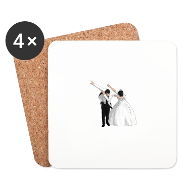 Hochzeit Untersetzer - Dabbing Dab Brautpaar JGA Hochzeit Geschenk