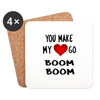 Hochzeit Untersetzer - you make my heart go boom boom