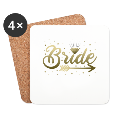 Hochzeit Untersetzer - Bride Baut Junggesellenabschied Hochzeit Gold