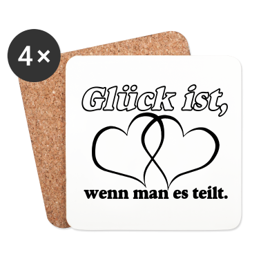 Hochzeit Untersetzer - Glück , teilen, Herzen ....+