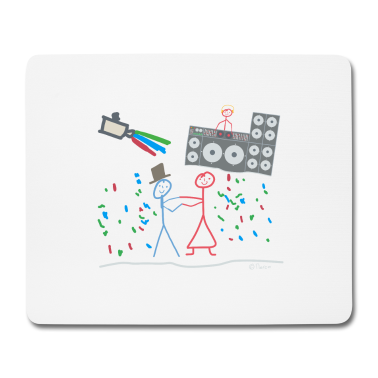 Hochzeit Mousepad - Hochzeitsfeier Dj Musik Strichmännchen Tanz Disco