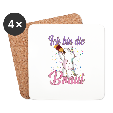 Hochzeit Untersetzer - Fabel Einhorn Ich bin die Braut Hochzeit Party
