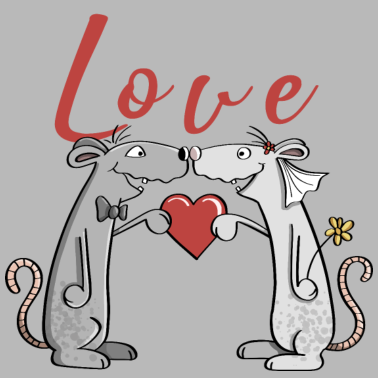 Motiv Love Hochzeit Mäuse - Liebe - Brautpaar - Heiraten